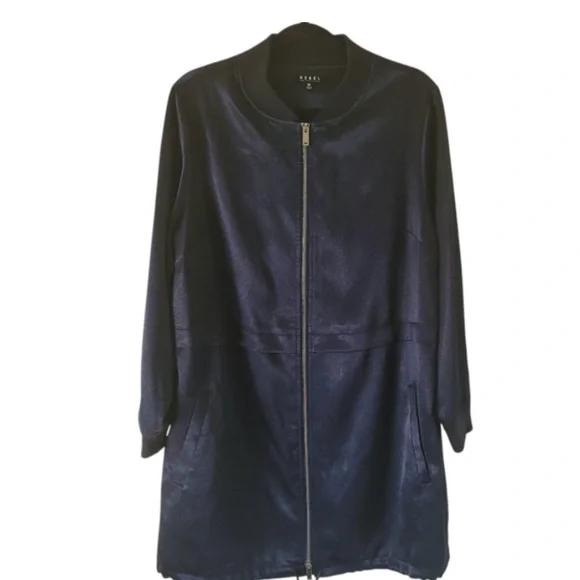 Rebel Wilson X ageless satin drawstring 2way zipper bomber jacket - Picture 5 of 7